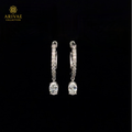 Arivae Oval & Round Brilliant Cut Diamond Hoop Earrings