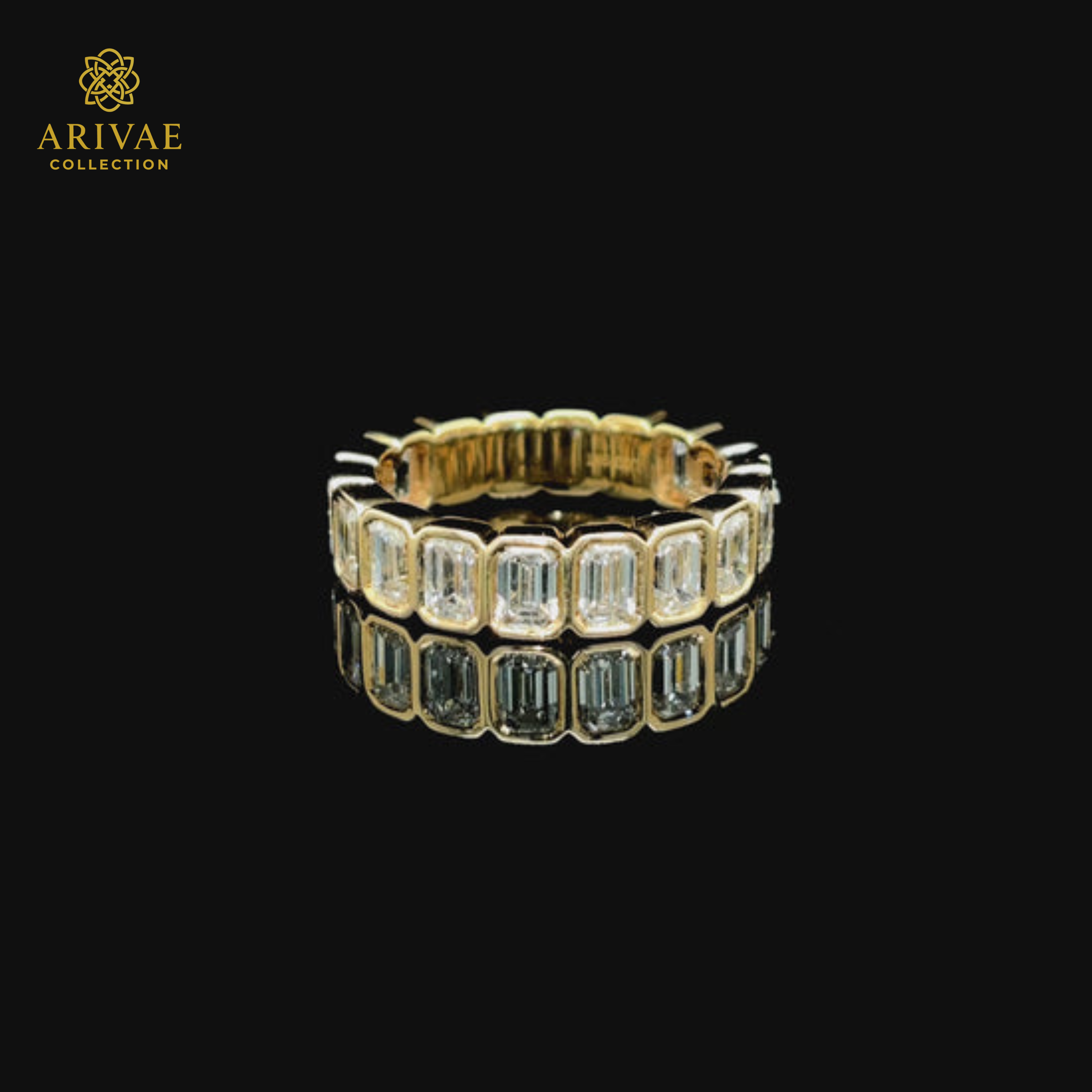 Arivae Emerald Cut Diamond Eternity Ring