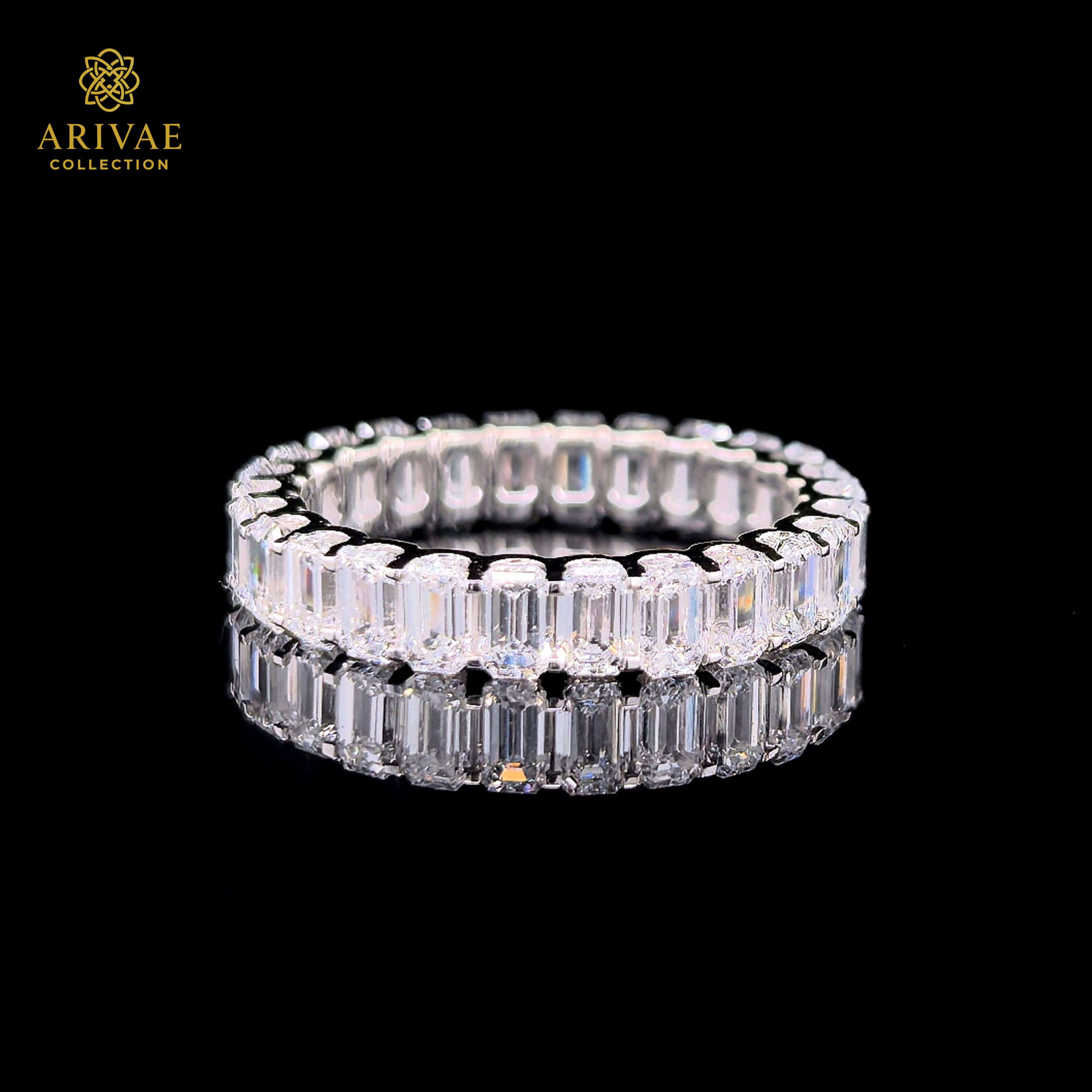 Arivae Emerald Cut Diamond Eternity Ring