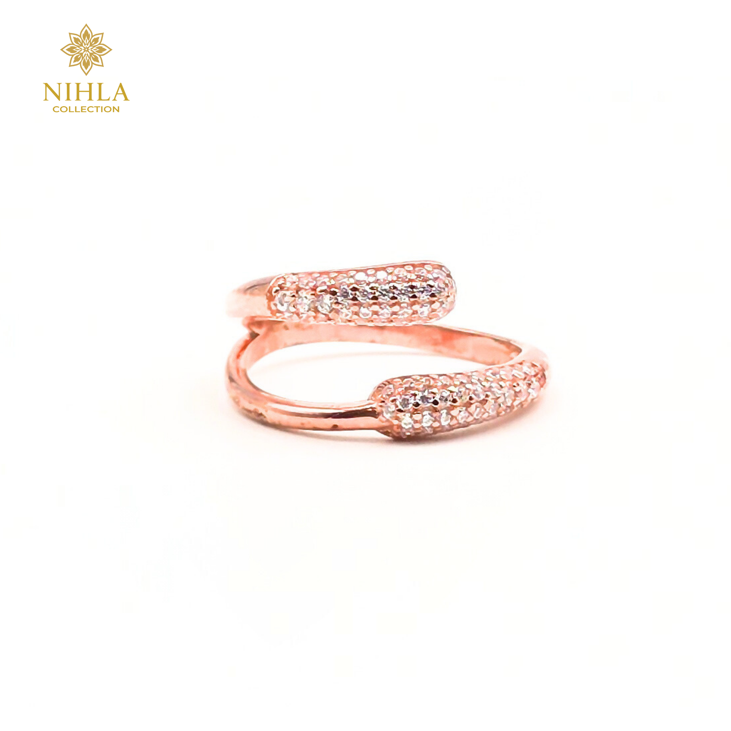 Nihla Silver Rose Gold Plated Wrap Ring