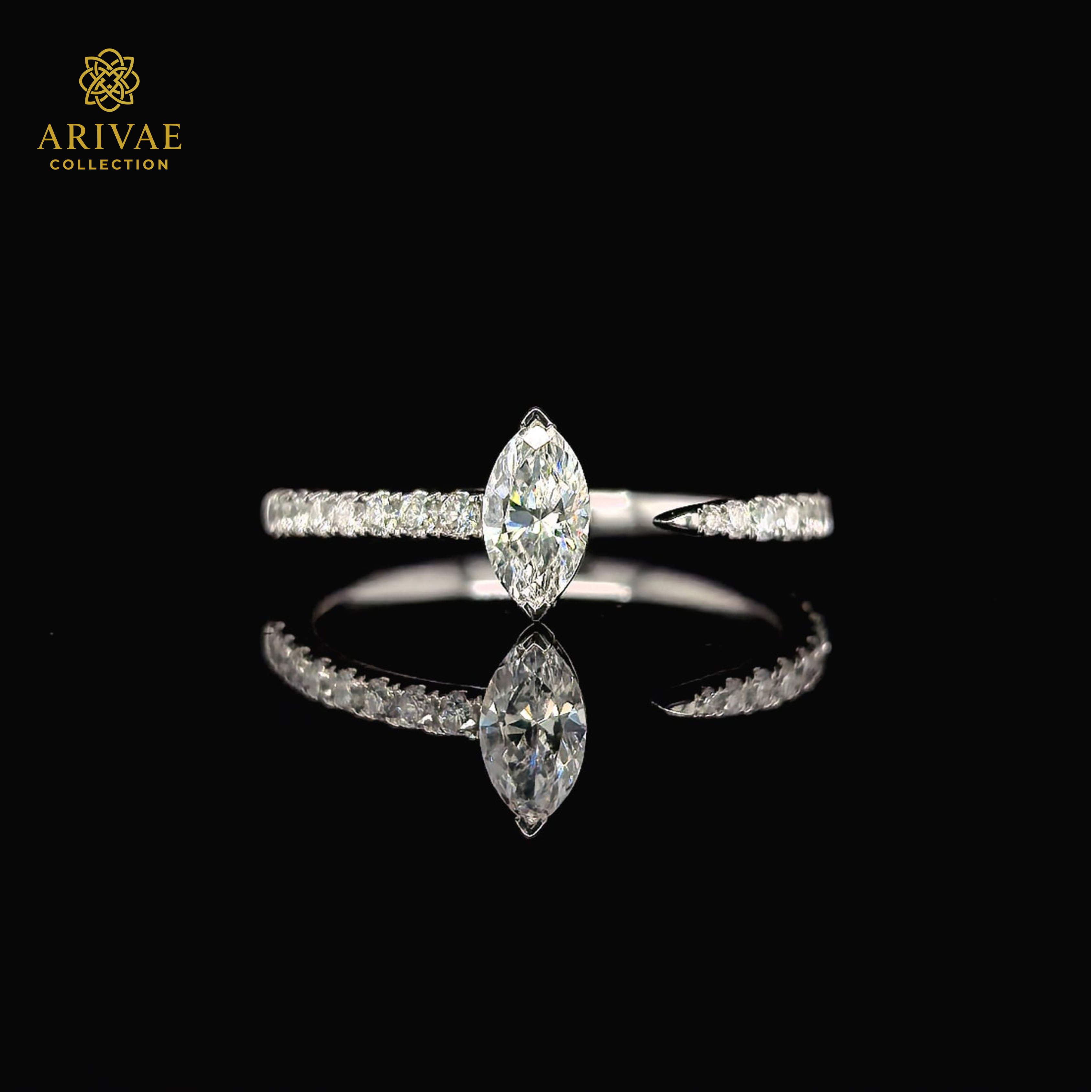 Arivae Marquise- Cut Pavé Diamond Dress Ring