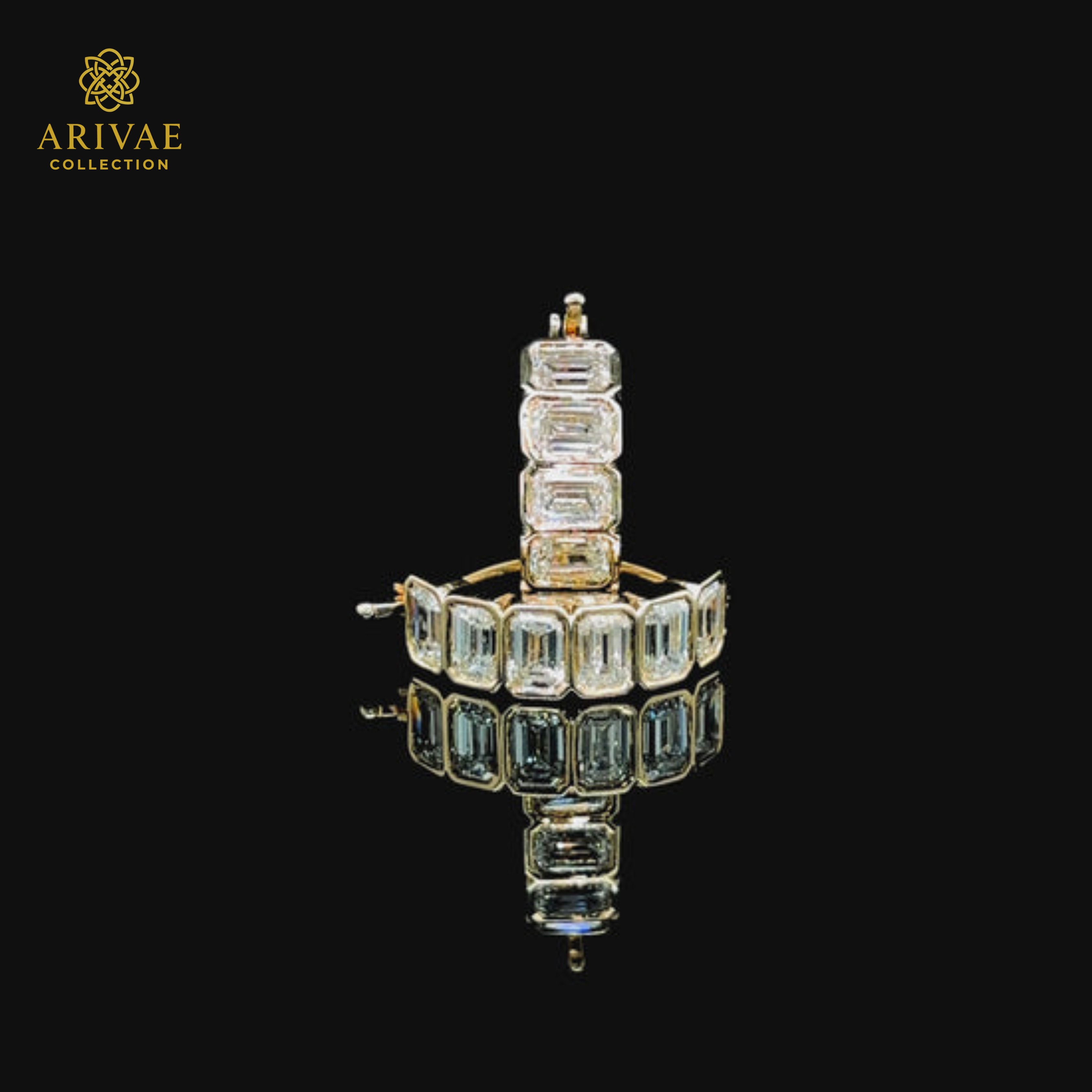 Arivae Emerald Cut Diamond Hoop Earrings