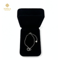 Nihla Silver Double Cubic Zirconia Circle Bracelet