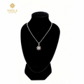 Nihla Round Silver Cubic Zirconia Sun Pendant
