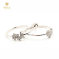Nihla Silver Cubic Zirconia Fancy Hoops