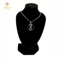 Nihla Silver Cubic Zirconia Open Circle Infinity Necklace