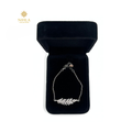 Nihla Silver Cubic Zirconia Leaf Bracelet