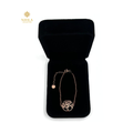 Nihla Silver Rose Gold Plated Cubic Zirconia Tree of Life Bracelet